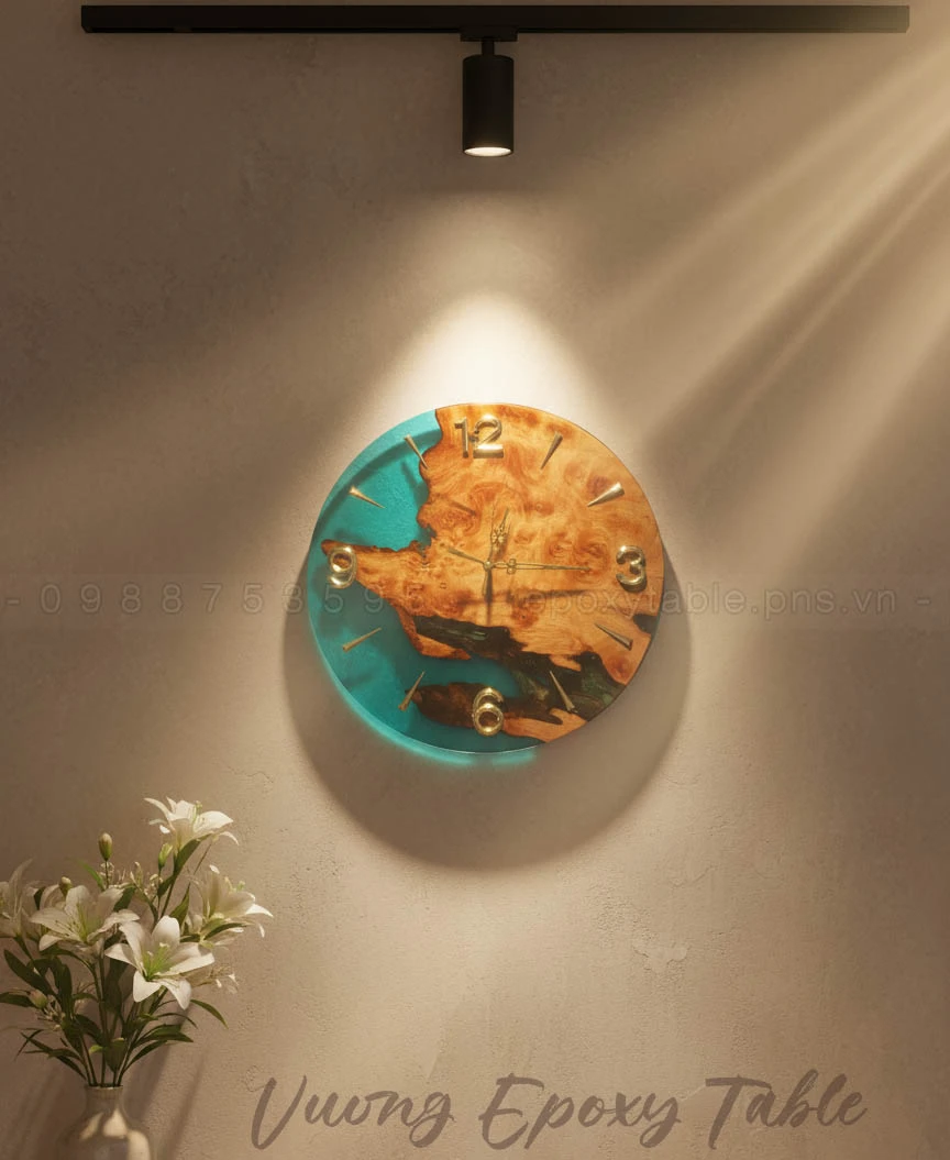 Đồng hồ treo tường Epoxy Resin loại tròn