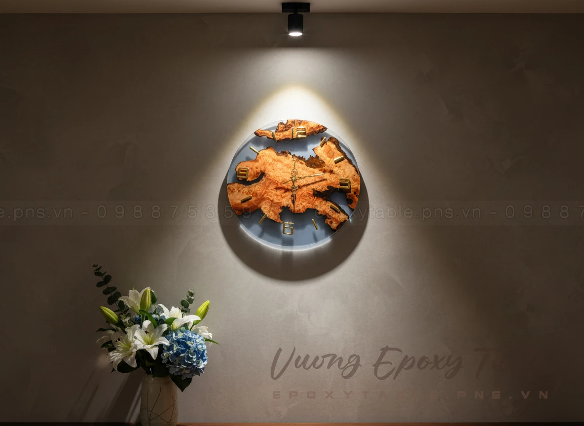 Đồng hồ treo tường Epoxy Resin loại tròn - Ảnh 19