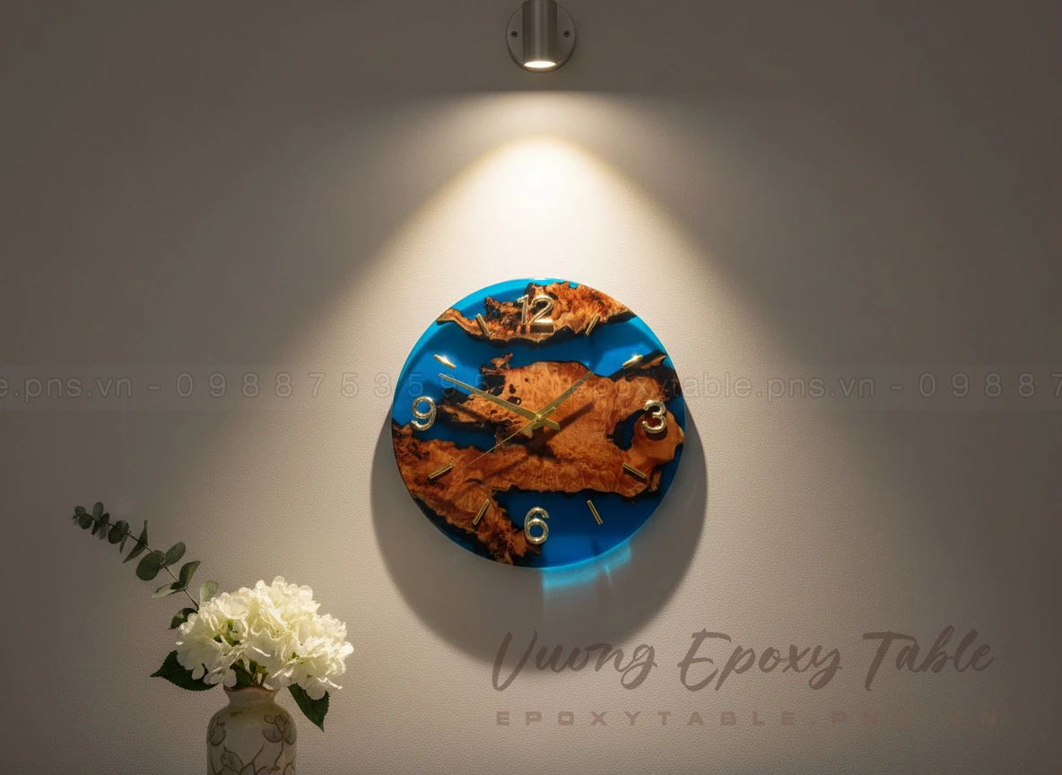 Đồng hồ treo tường Epoxy Resin loại tròn - Ảnh 20