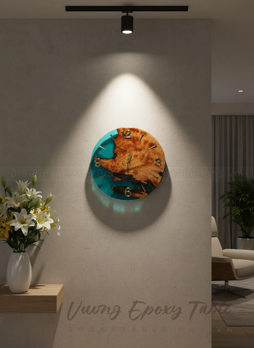 Đồng hồ treo tường Epoxy Resin loại tròn - Ảnh 21