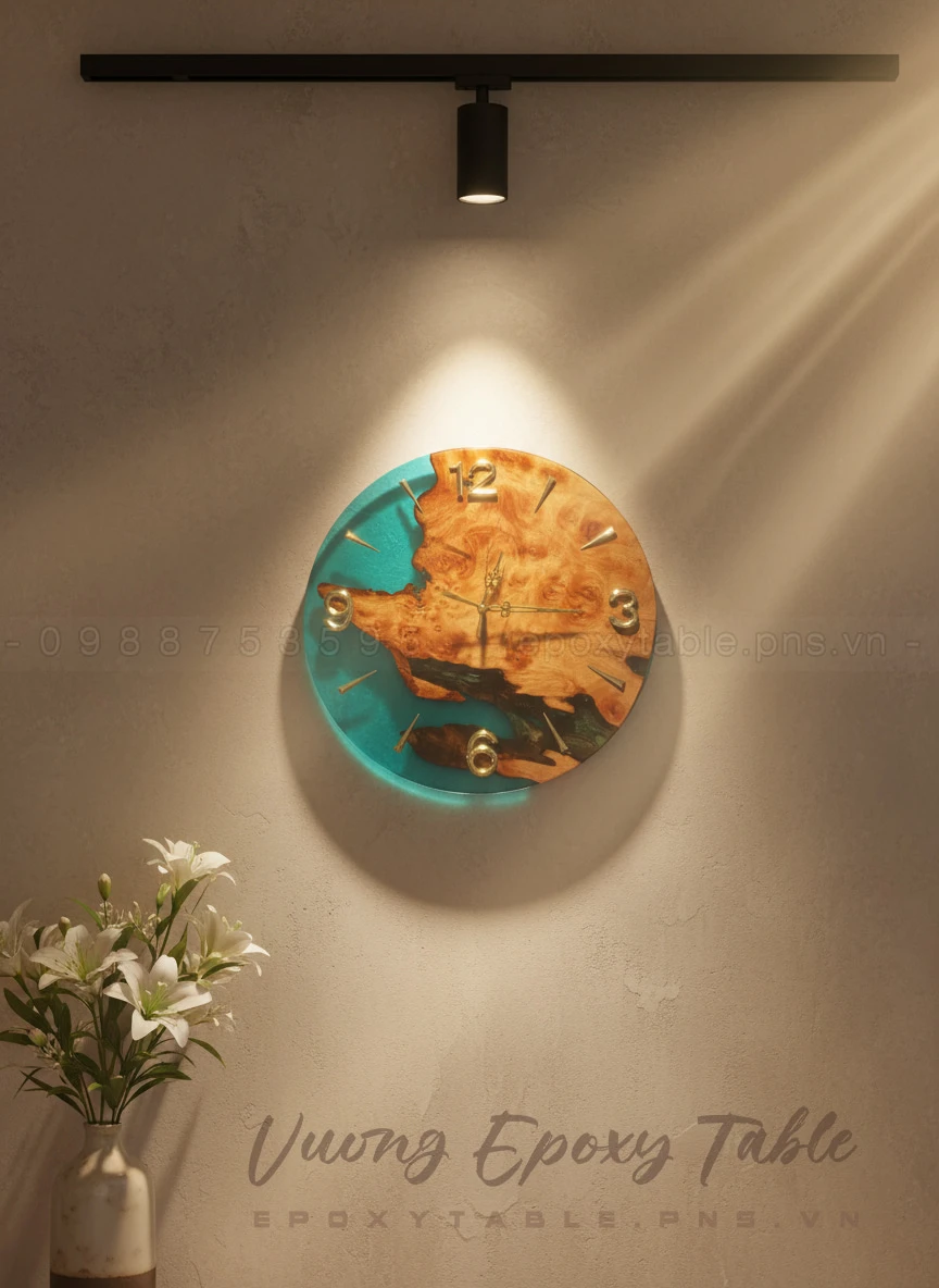 Đồng hồ treo tường Epoxy Resin loại tròn - Ảnh 10